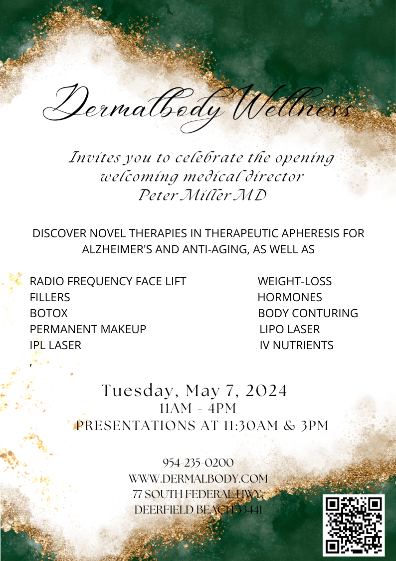 Main Opening Invitation Dermal Body Wellness Dr Peter Miller